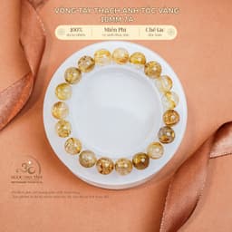 Ngọc Đan Tâm - Vòng Tay Thạch Anh Tóc Vàng 10mm 7A - Vân Tóc Vàng Trong - Mệnh Thổ - Mệnh Kim 1