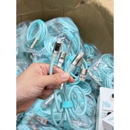 [Có Đèn Báo Công Suất] Dây Sạc Đa Năng 4in1 240W Bản Cao Cấp, Bọc Silicon Dẻo Không Đứt Gẫy,Có Đèn Báo Công Suất Đầu Vào 4