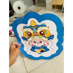 Combo 2 sét hộp trụ hình mặt lân, nhình hăng nga trang trí giỏ quà, decor tết trung thu. 3