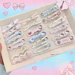 Bộ 18 Kẹp Tóc Hello Kitty Dễ Thương cho Bé - Phụ Kiện Thời Trang và Đáng Yêu cho Bé Gái 6