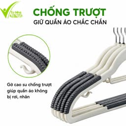 Móc Treo Phơi Quần Áo Nhựa Cao Cấp Chống Trượt GD194 - Bộ Móc Treo Quần Áo Nhựa Có Móc Phụ Hai Bên 3