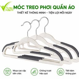 Móc Treo Phơi Quần Áo Nhựa Cao Cấp Chống Trượt GD194 - Bộ Móc Treo Quần Áo Nhựa Có Móc Phụ Hai Bên 2