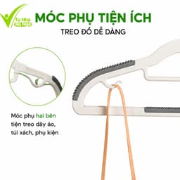 Móc Treo Phơi Quần Áo Nhựa Cao Cấp Chống Trượt GD194 - Bộ Móc Treo Quần Áo Nhựa Có Móc Phụ Hai Bên 5