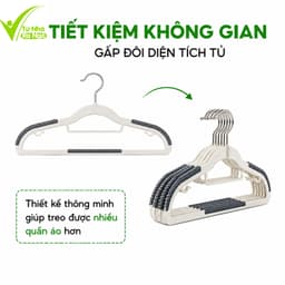 Móc Treo Phơi Quần Áo Nhựa Cao Cấp Chống Trượt GD194 - Bộ Móc Treo Quần Áo Nhựa Có Móc Phụ Hai Bên 4
