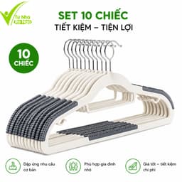 Móc Treo Phơi Quần Áo Nhựa Cao Cấp Chống Trượt GD194 - Bộ Móc Treo Quần Áo Nhựa Có Móc Phụ Hai Bên 8