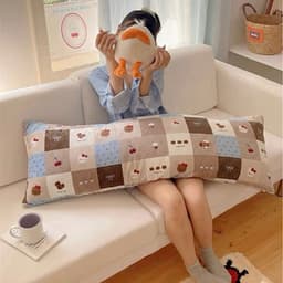 (Hàng Có Sẵn)Vỏ Gối Đôi - Gối Dài - Gối Ôm Nỉ Nhung Tuyết Sữa Mềm Mịn Hoạ Tiết Dễ Thương 40x120cm Có Khoá Kéo 2