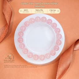 Ngọc Đan Tâm - Vòng Tay Đá Thạch Anh Hồng 9mm 8A - Mệnh Hoả - Mệnh Thổ 1
