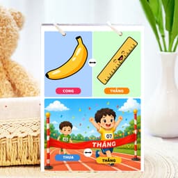 Thẻ Flash EVON BABY dạy bé tập nói - CẶP TỪ TRÁI NGHĨA 5