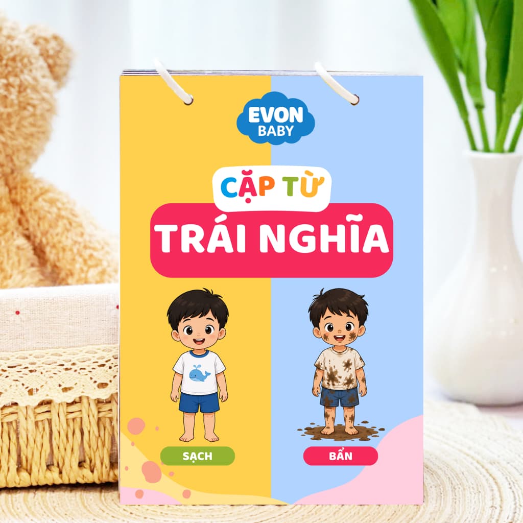 Thẻ Flash EVON BABY dạy bé tập nói - CẶP TỪ TRÁI NGHĨA