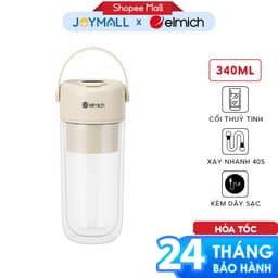 Máy Xay Sinh Tố Cầm Tay Elmich BLE9187 340ml 70W,Hàng Chính Hãng,Cối Thủy Tinh 2 Lớp Cao Cấp-JoyMall 1