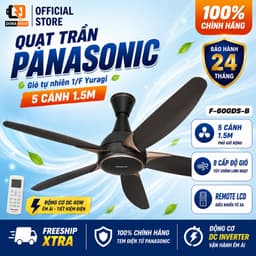 | Hỏa tốc | Quạt Trần Panasonic 5 Cánh F-60GDS-WS Điều Khiển Từ Xa, 9 Cấp Độ Gió, Hẹn Giờ 24H Chính Hãng 1