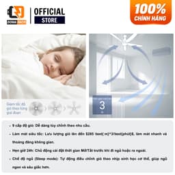 | Hỏa tốc | Quạt Trần Panasonic 5 Cánh F-60GDS-WS Điều Khiển Từ Xa, 9 Cấp Độ Gió, Hẹn Giờ 24H Chính Hãng 7