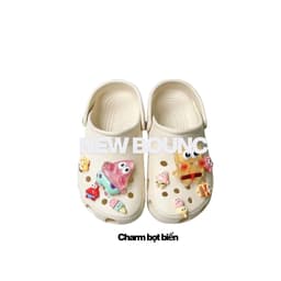 Dép Sục Nam Nữ (KHÔNG CHỮ) Có Quai Thời Trang Tặng Kèm Phụ Kiện Charm Hỗ Trợ Đổi Size NEW BOUNC 8