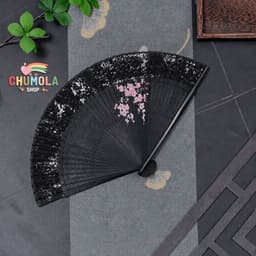Quạt xếp cầm tay Bản Đẹp phụ kiện chụp ảnh cho nữ phong cách cổ trang thanh lịch sang trọng 1