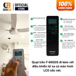 | Hỏa tốc | Quạt Trần Panasonic 5 Cánh F-60GDS-WS Điều Khiển Từ Xa, 9 Cấp Độ Gió, Hẹn Giờ 24H Chính Hãng 4