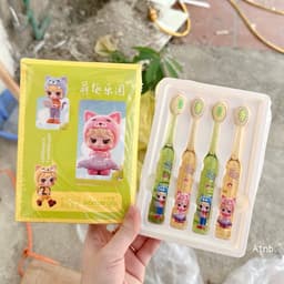 Set 4 Bàn Chải Đánh Răng Cho Bé Lông Mềm Mịn Đầu Nhỏ Chibi Cute Dễ Thương Làm Quà Tặng Sinh Nhật Cho Bé 5