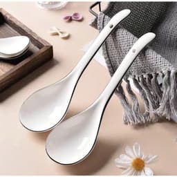Combo 5 Thìa sứ Muỗng sứ trắng đơn giản dày dặn  ăn phở siêu đẹp hàng chuẩn gốm sứ - M71 6