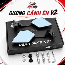 Gương cánh én v2 mặt kính xanh chống chói, gương chiếu hậu góc nhìn rộng siêu cao cấp 1
