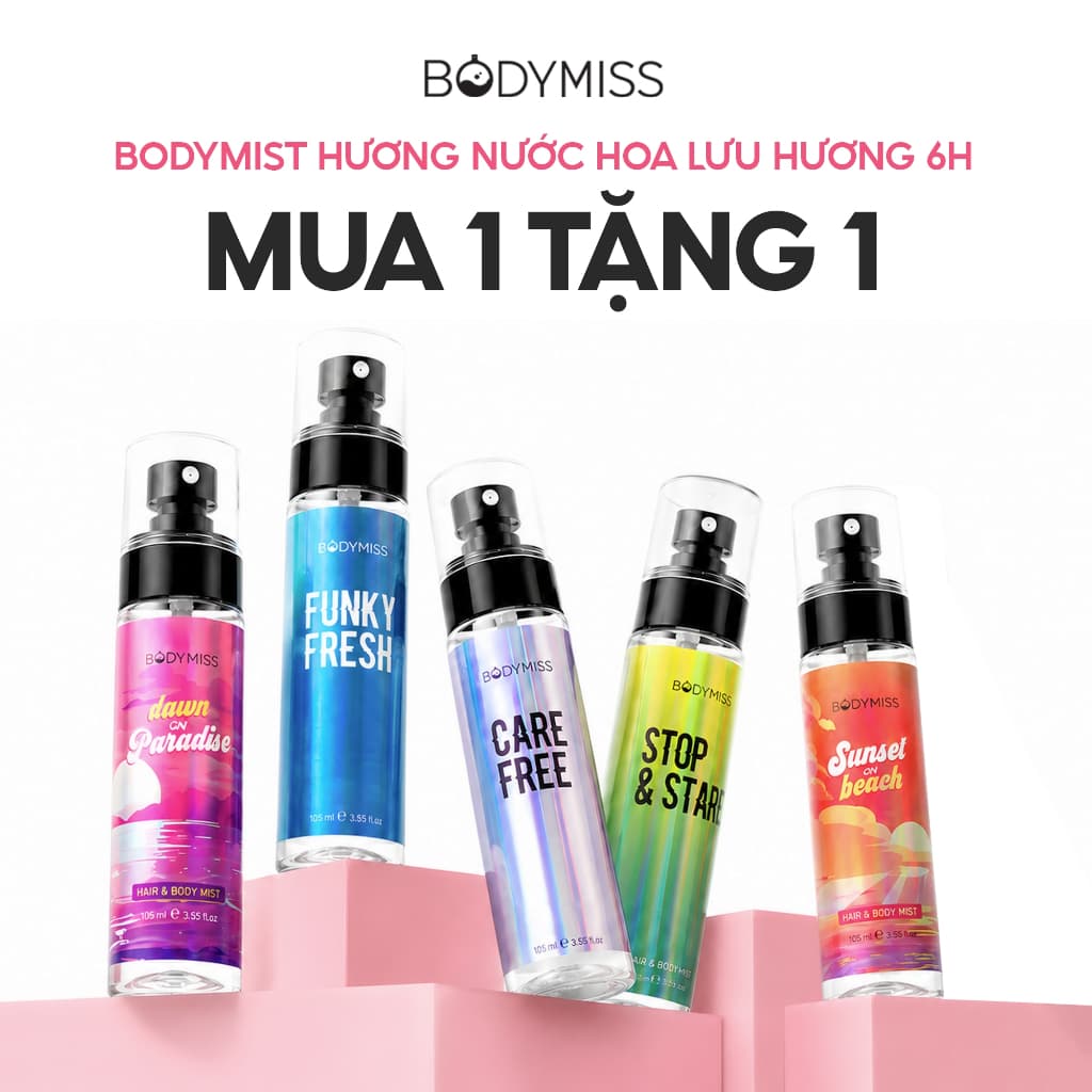 [MUA 1 TẶNG 1] Body Mist Unisex Cho Nam Nữ Đi Học Đi Làm, Bodymist Chính Hãng Lưu Hương 6H BODYMISS