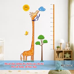 Decal dán tường thước đo chiều cao cho bé, đã cắt rời hình chỉ cần bóc dán 2