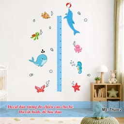 Decal dán tường thước đo chiều cao cho bé, đã cắt rời hình chỉ cần bóc dán 3