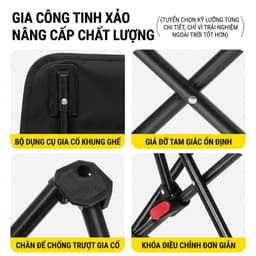 Ghế Gấp Gọn Camping Tmountain, Ghế Xếp Dã Ngoại Du Lịch Ngoài Trời Chịu Tải 150kg Gấp Gọn Dễ Dàng 6