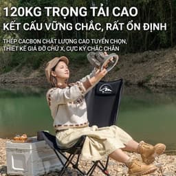 Ghế Gấp Gọn Camping Tmountain, Ghế Xếp Dã Ngoại Du Lịch Ngoài Trời Chịu Tải 150kg Gấp Gọn Dễ Dàng 3
