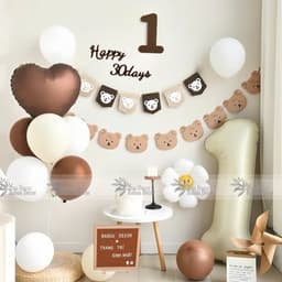 Set Bóng Trang Trí Đầy Tháng Cho Bé Trai Bé Gái Happy Full Month Happy 30 Days Trang Trí Đầy Tháng Em Bé Nhiều Mẫu 5