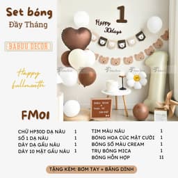 Set Bóng Trang Trí Đầy Tháng Cho Bé Trai Bé Gái Happy Full Month Happy 30 Days Trang Trí Đầy Tháng Em Bé Nhiều Mẫu 6