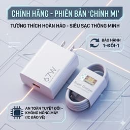 [Full Box] Sạc GAN Siêu Nhanh 67W Chuẩn Mitubor Thập Phân, Bảo hành 1:1 Nếu Không Đúng Mô Tả 1