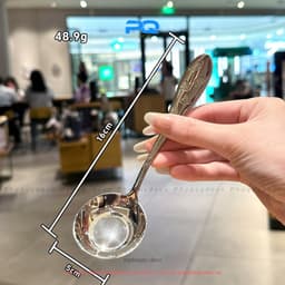 Thìa lọc hạt chanh đầu tròn cán khắc Oyatton inox 18/10 vớt váng bọt đúc liền nguyên khối 2