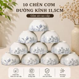 Bộ bát chén đĩa gốm sứ 30 chi tiết - hoa văn hoạ tiết Diệp Hồng bộ đồ ăn cao cấp sang trọng 9