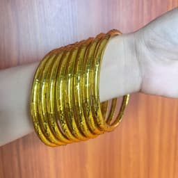Bộ Vòng Tay, Vòng Cổ Dán Vàng ,Kiềng Vàng Khổng Lồ - Vòng Vàng Khổng Lồ Nhiều Tầng Tặng Đám Cưới, Trang Trí Tiệc, Đạo Cụ 4