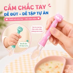 Thìa Silicon Ăn Dặm Cho Bé Chất Liệu Mềm Mại An Toàn Hỗ Trợ Bé Tự Tập Ăn Dễ Dàng 5