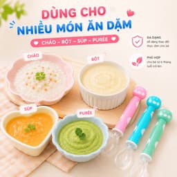 Thìa Silicon Ăn Dặm Cho Bé Chất Liệu Mềm Mại An Toàn Hỗ Trợ Bé Tự Tập Ăn Dễ Dàng 6