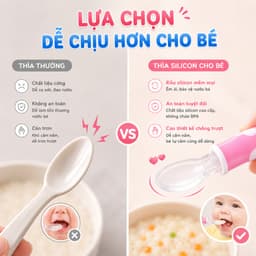 Thìa Silicon Ăn Dặm Cho Bé Chất Liệu Mềm Mại An Toàn Hỗ Trợ Bé Tự Tập Ăn Dễ Dàng 2