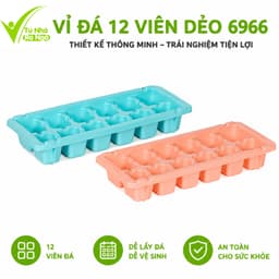 Khay Làm Đá Dẻo Cao Cấp 12 Ngăn Tiện Lợi GD345 - Vỉ Đá Nhựa Dẻo Cao Cấp Dễ Lấy Đá Không Nứt Gãy 2