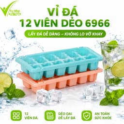 Khay Làm Đá Dẻo Cao Cấp 12 Ngăn Tiện Lợi GD345 - Vỉ Đá Nhựa Dẻo Cao Cấp Dễ Lấy Đá Không Nứt Gãy 1