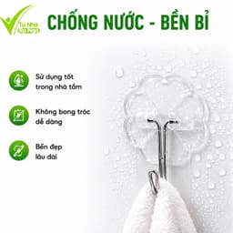 Vỉ 3 Móc Dán Tường Trong Suốt Treo Đồ Nhà Bếp GD293 - Miếng Dán Tường Treo Quần Áo Mũ Chịu Lực 5