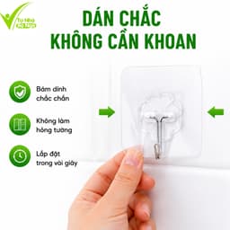 Vỉ 3 Móc Dán Tường Trong Suốt Treo Đồ Nhà Bếp GD293 - Miếng Dán Tường Treo Quần Áo Mũ Chịu Lực 3