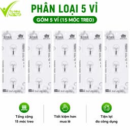 Vỉ 3 Móc Dán Tường Trong Suốt Treo Đồ Nhà Bếp GD293 - Miếng Dán Tường Treo Quần Áo Mũ Chịu Lực 9