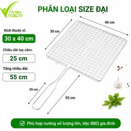 Vỉ Nướng Thịt Inox 304 Lật 2 Mặt Chín Đều Hai Mặt GD209 - Vỉ Nướng Lật 2 Mặt Inox 304 Nướng Thịt BBQ 8