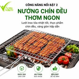 Vỉ Nướng Thịt Inox 304 Lật 2 Mặt Chín Đều Hai Mặt GD209 - Vỉ Nướng Lật 2 Mặt Inox 304 Nướng Thịt BBQ 4