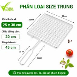Vỉ Nướng Thịt Inox 304 Lật 2 Mặt Chín Đều Hai Mặt GD209 - Vỉ Nướng Lật 2 Mặt Inox 304 Nướng Thịt BBQ 7