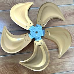 Cánh nhôm 5 lá vàng ,lỗ trục 12mm lắp cho quạt công nghiệp chế đường kính lồng 55cm 4