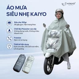 Áo mưa siêu nhẹ cao cấp KAIYO chất liệu Polyester chống nước tuyệt đối 1