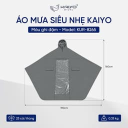 Áo mưa siêu nhẹ cao cấp KAIYO chất liệu Polyester chống nước tuyệt đối 7