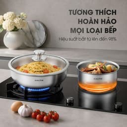 Bộ Nồi Chảo Inox Kalite Lumia KCS568, 6 Chi Tiết, Vật Liệu Inox 304 - 3 Lớp Liền Khối, Cán Rời, Vân Vảy Cá 7