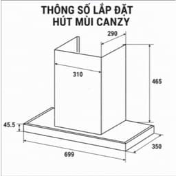 Máy hút mùi Canzy CZ-H388CTC.PRO Model 2026, Tự động làm sạch, CZ H388CTC PRO Lực hút 1400 m3/h. 5