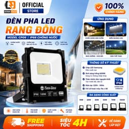 [RẠNG ĐÔNG] Đèn Pha LED Rạng Đông 10W 20W 30W 50W 70W 100W Model CP06 lắp ngoài trời IP66 chống nước 1